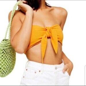 TOPSHOP NWT Yellow Bandeau Top Size 8